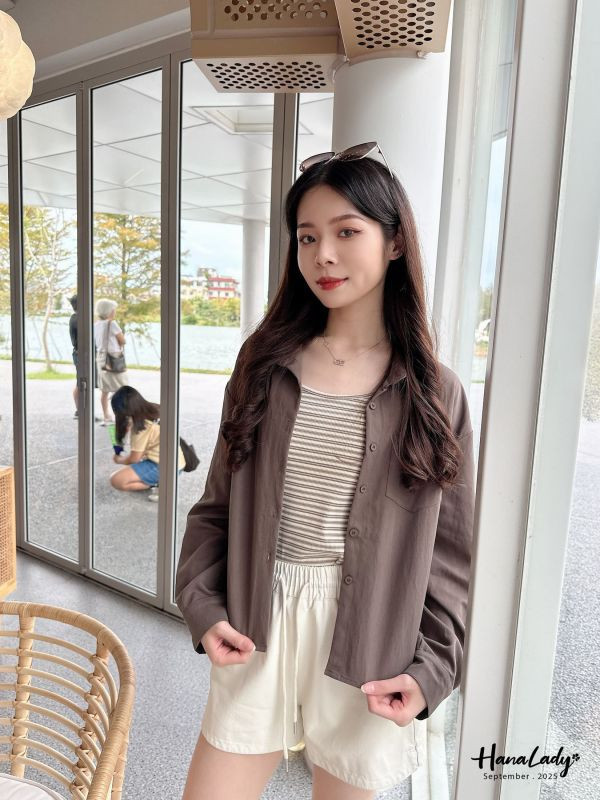 WKA92 兩件式條紋拼襯衫廣州選品 