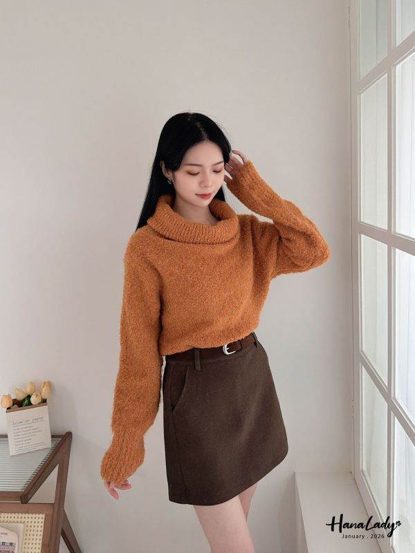 LEB16 浪漫一字領嫩Q針織上衣 