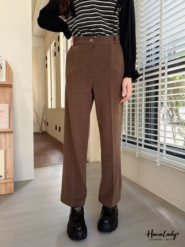 WQA56 極細燈心絨內刷毛西裝褲 
