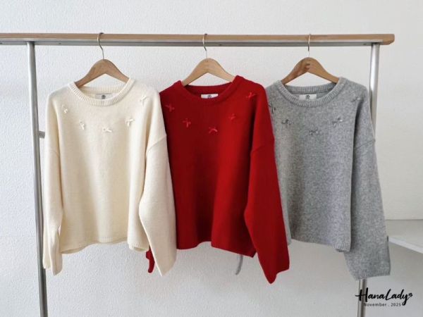 WJA31 超Q蝴蝶結針織上衣 