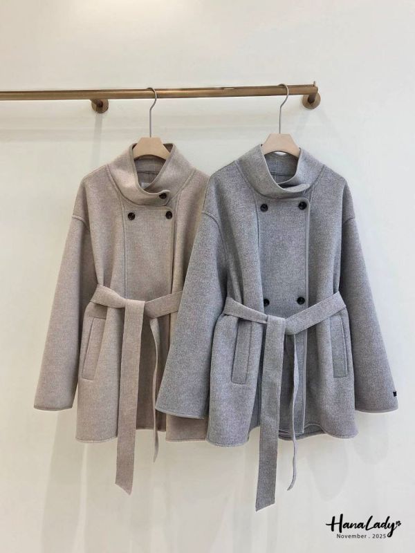 WJA97 設計領排扣羊毛外 