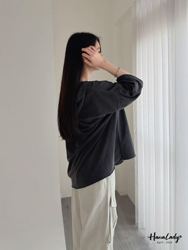 LFA10 刺繡微笑字母連帽抽繩T 