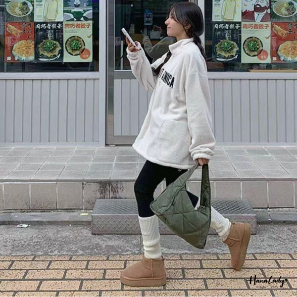 WJB18 超舒服刺繡OVERSIZE刷毛T 