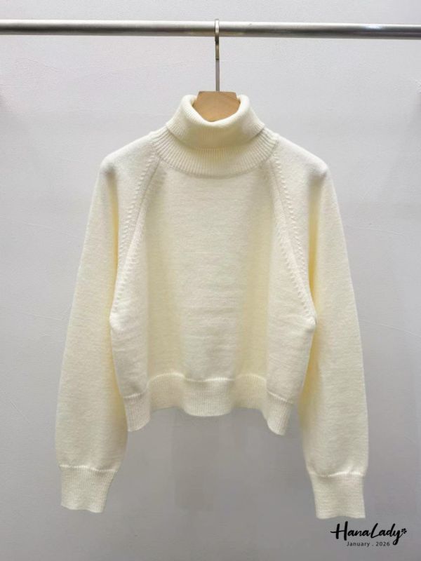 LEA92 簡簡單單百搭高領針織上衣 