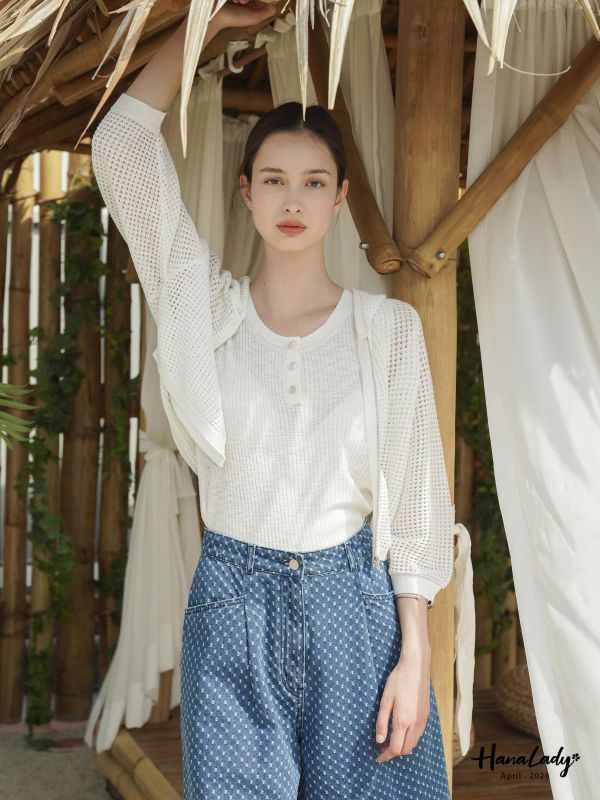 LFB01 勾針織連帽拉鍊外套 