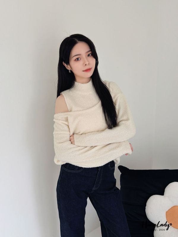 LEA31 兩件式毛絨絨立領上衣 