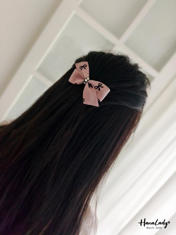 LSA73 水鑽蝴蝶結彈簧夾 