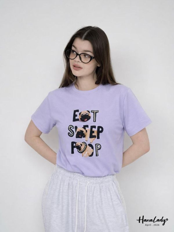 LFA94 狗日子釘珠棉T 