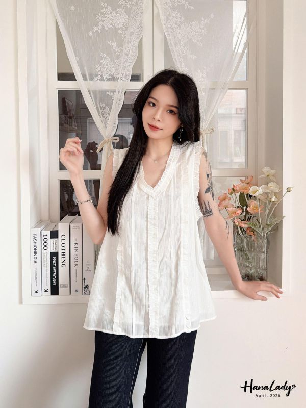 LFA32 波西米雅V領無袖上衣 