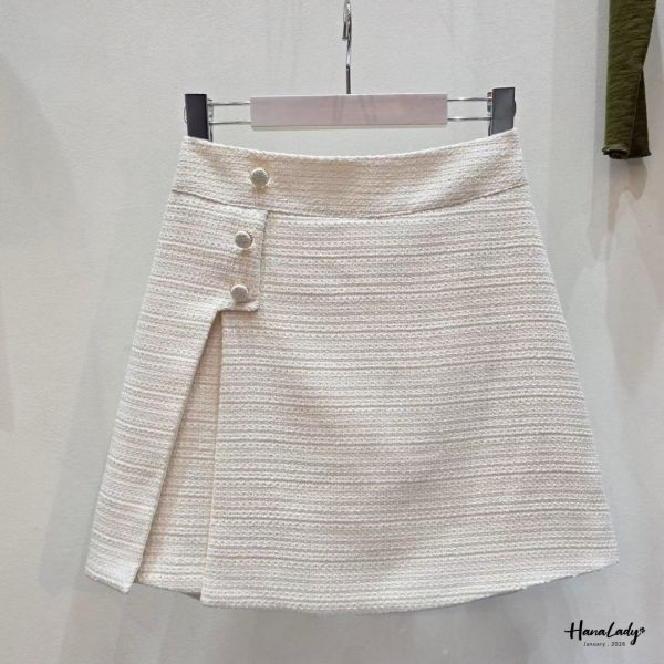 LEB07 精緻小香風開衩設計褲裙 