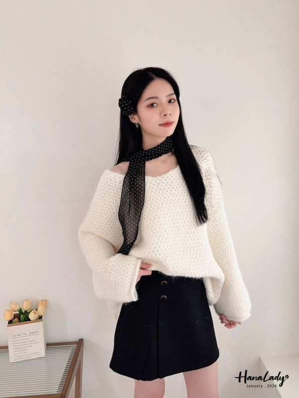 LEA48 休閒針織點點三件組 