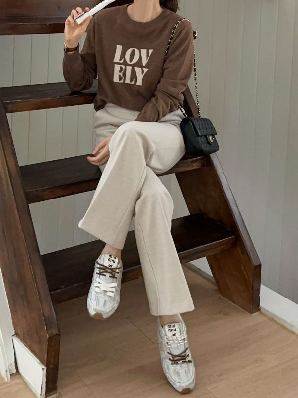 WQA55 暖呼呼毛料西裝喇叭褲 