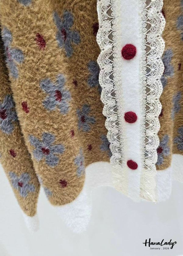 LEA05 復古日系超親膚花花上衣 