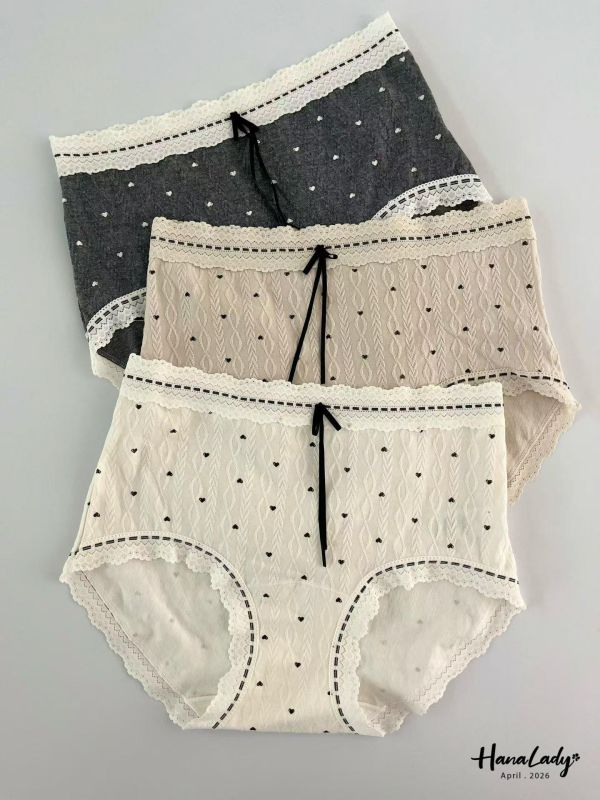 LFA75 韓國麻花小愛心緞帶內褲 