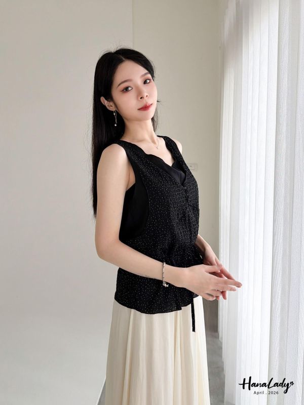 LFA86 浪漫波浪珍珠耳環 