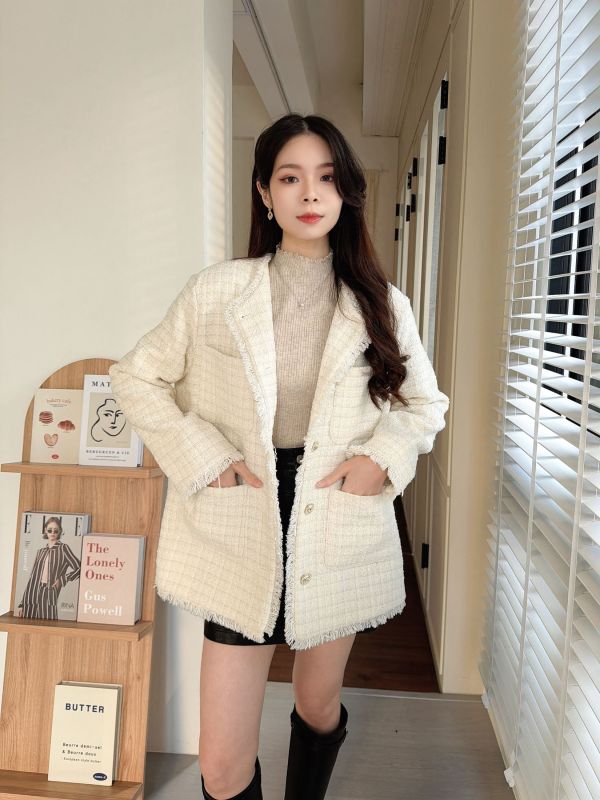 WQA35 超質感金蔥鬚邊小香風外 