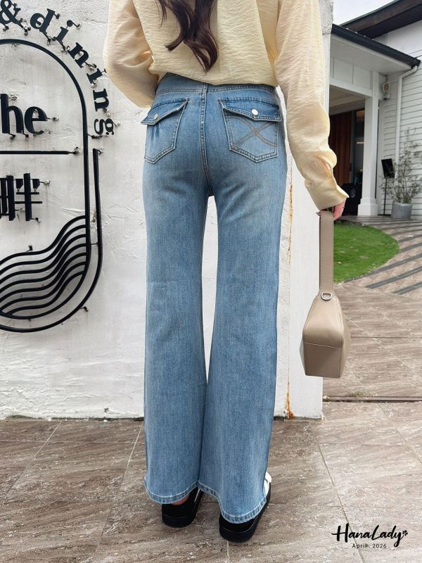 LFB18 廣州選品極細亮片喇叭褲 