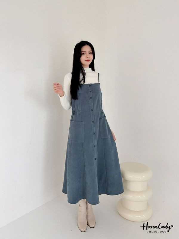 LEA87 休閒氣質兼具蜜桃絨洋裝 