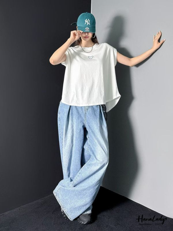 WKA62 雙線愛心小短袖T恤 