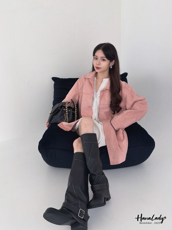 WJB28 韓國質感皮革褲管靴 