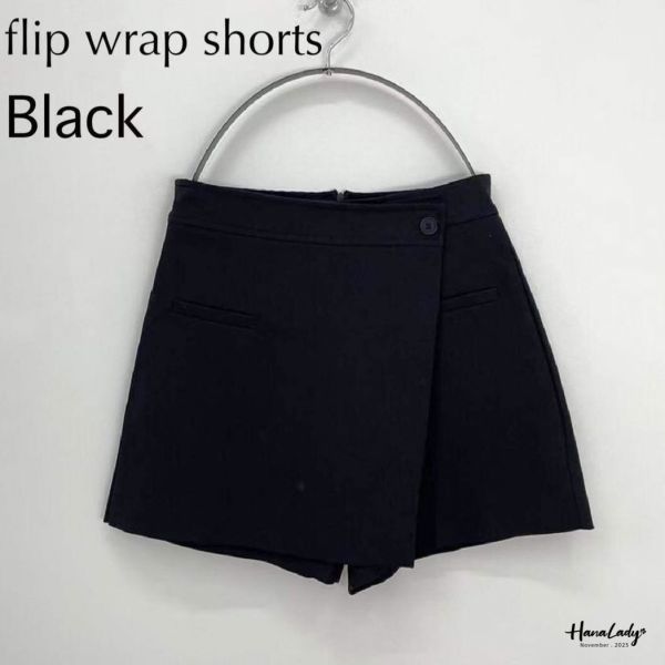 WJA70 斜擺假口袋片裙褲 