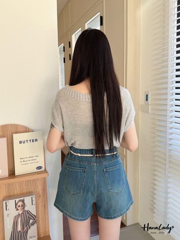 LLA12 好舒服柔軟丹寧棉短褲 