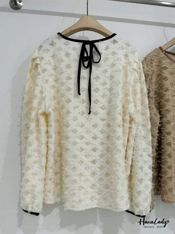 WEA07 甜美蝴蝶紗毛料上衣 