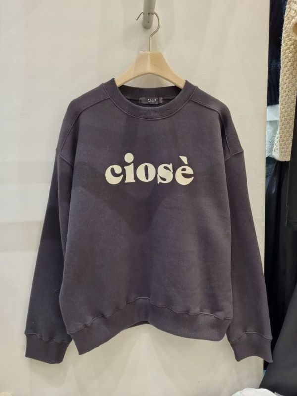 WQA75 麂皮字母內刷毛T恤 