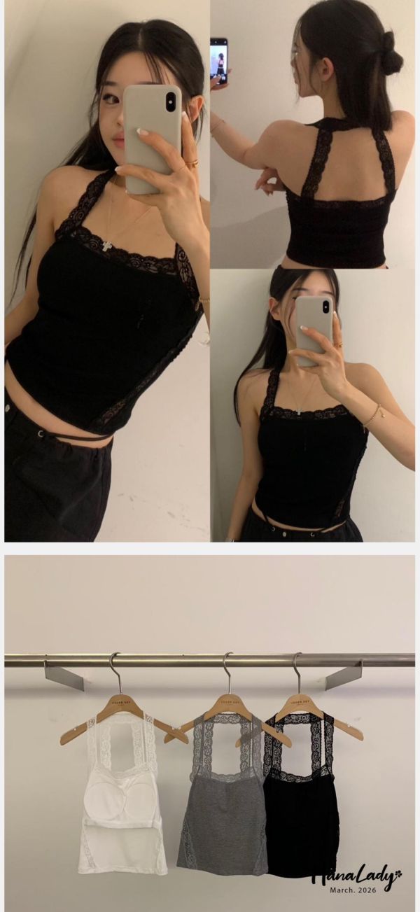 LFA99 美背方領蕾絲BraTop 