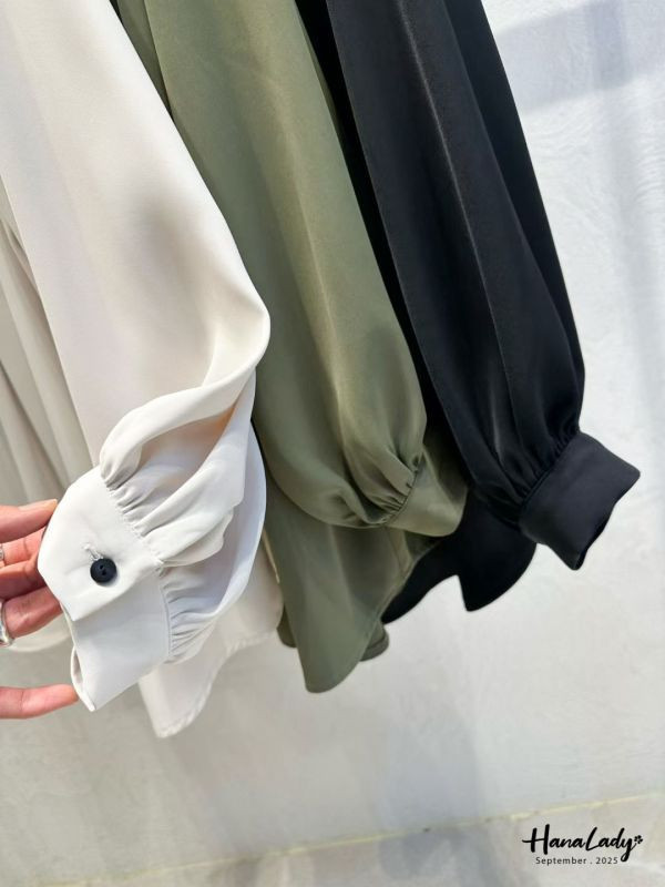 WKA18 精緻大V領長版雪紡衫 