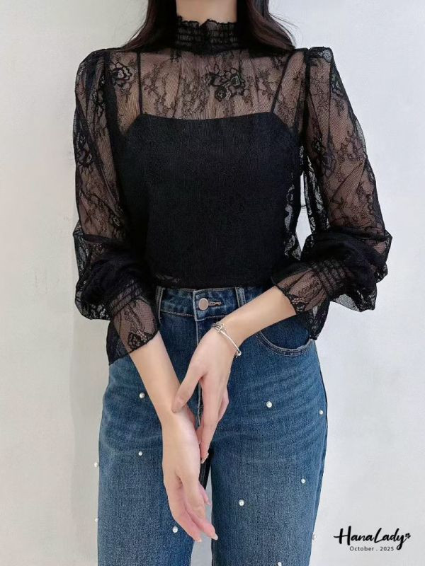 WTA27 微美小性感透蕾絲上衣 