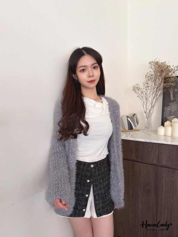 WTA30 垂領棉質圓擺上衣 