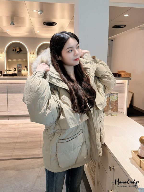 WJB43 必收狐狸毛鴨絨外套毛可拆 