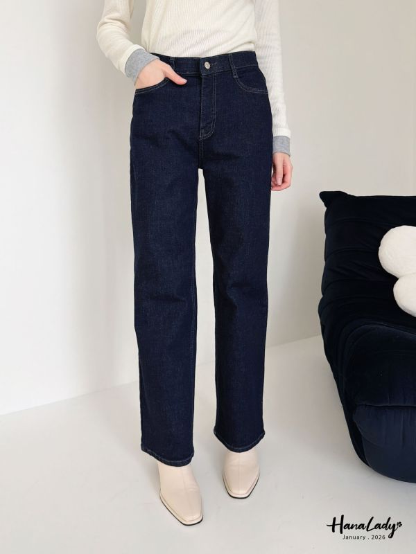 LEB15 最百搭的深藍色直筒丹寧褲 