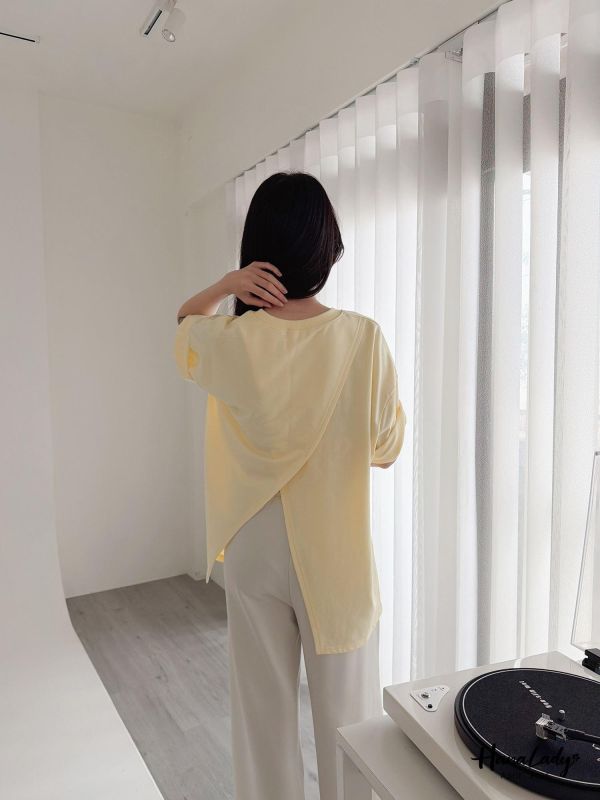 LFA71 緞帶紗滿鑽休閒長版T 