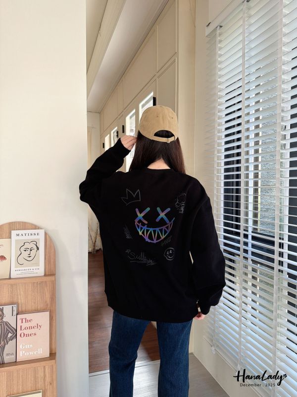 WQB17 男款瑩光塗鴉厚磅內刷毛T 