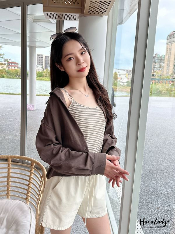 WKA92 兩件式條紋拼襯衫廣州選品 