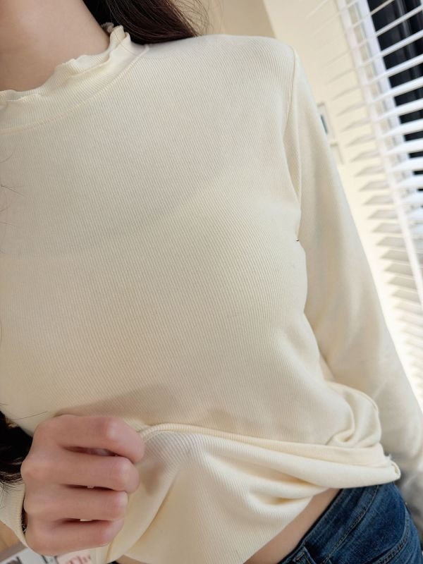 WQA43 層次QQ領磨毛針織上衣 