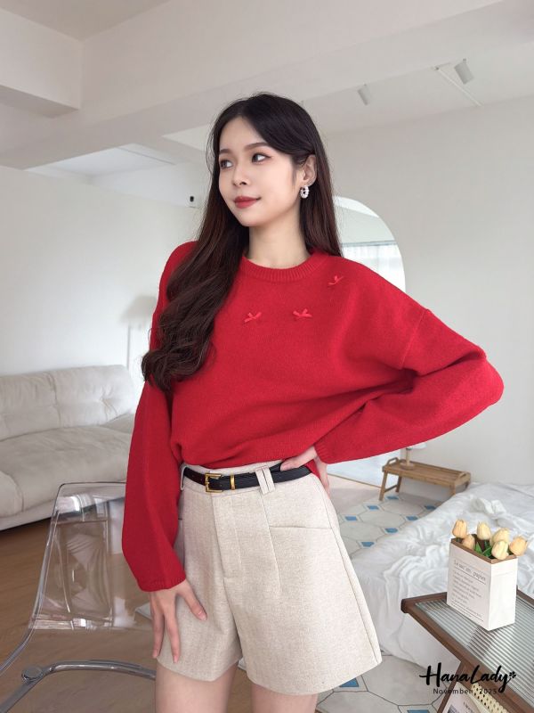 WJA31 超Q蝴蝶結針織上衣 