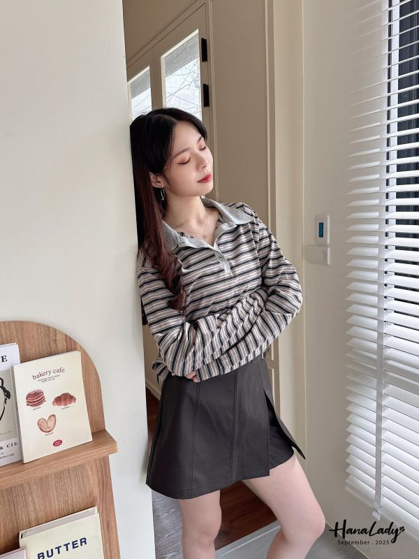 WKA30 秋冬配色休閒條紋衫 