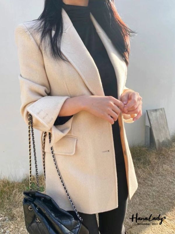 SJB27 質感手工羊絨大衣外 