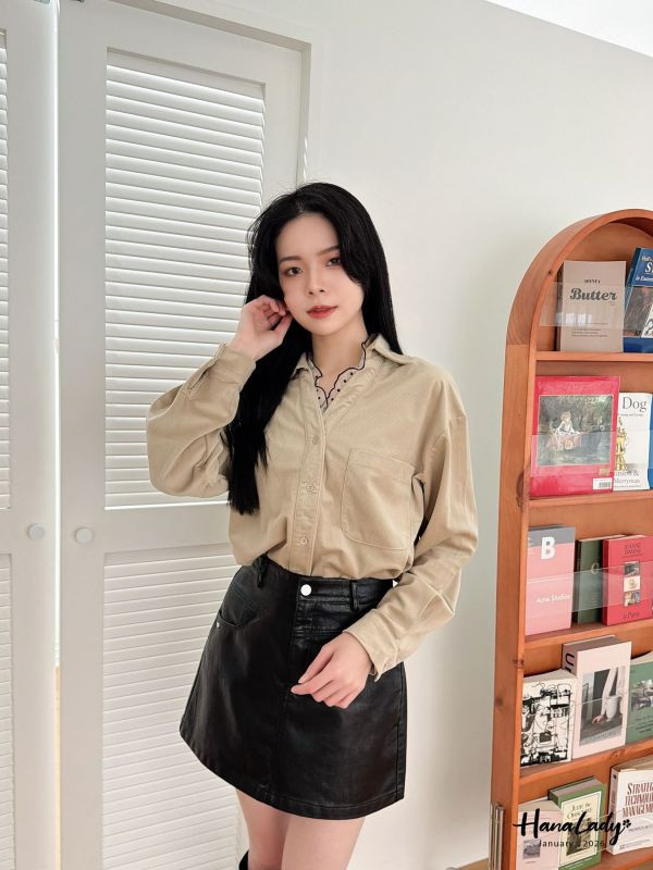 LEA22 點點紗極細燈心棉絨衫 