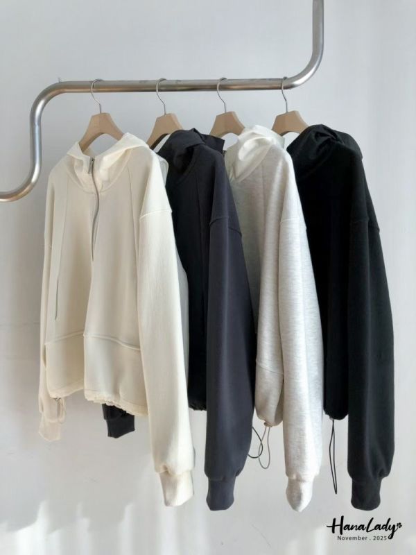 WJB02 異材質拼接休閒連帽外 