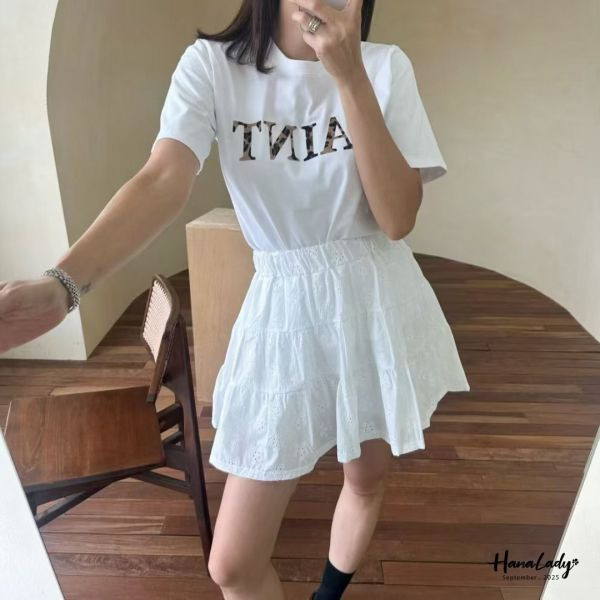 WKA79 精緻毛絲豹紋字母棉T 