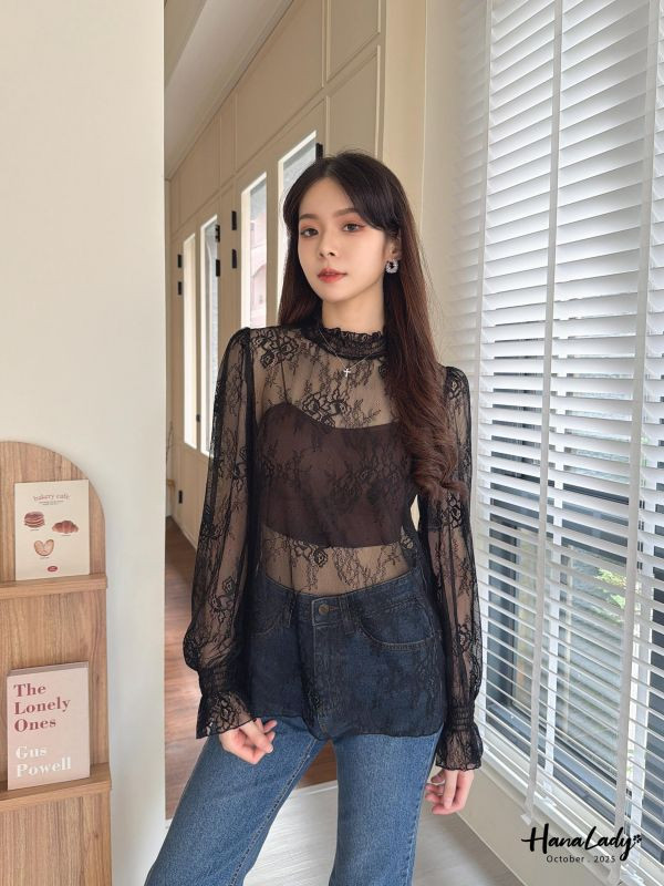 WTA27 微美小性感透蕾絲上衣 