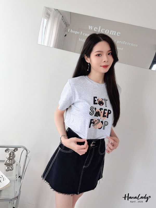 LFA94 狗日子釘珠棉T 