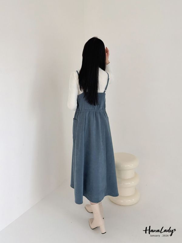 LEA87 休閒氣質兼具蜜桃絨洋裝 