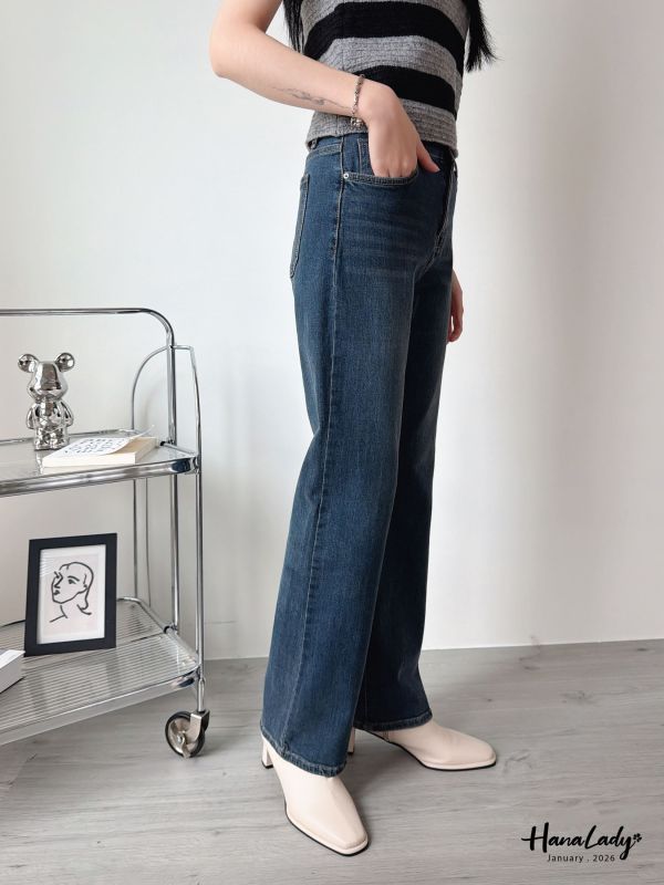 LEB11 簡約韓系直筒丹寧褲 