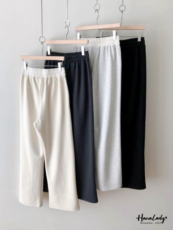 WJB03 拼接鬆緊腰休閒棉褲 