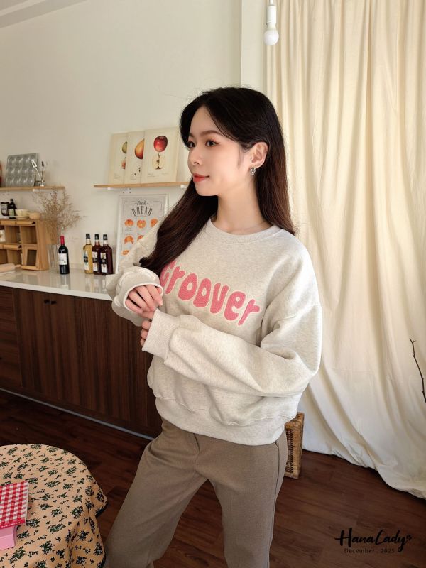 WQA02 配色羊羔毛字母刷毛T 